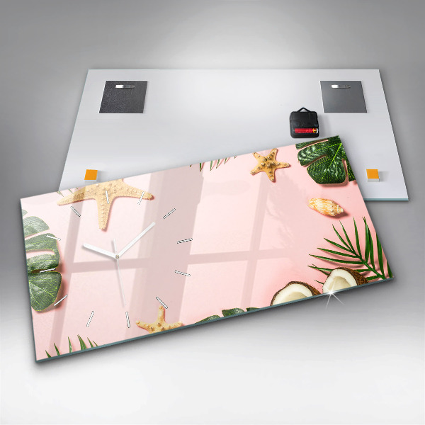 Zegar szklany poziomy Letni nastrój