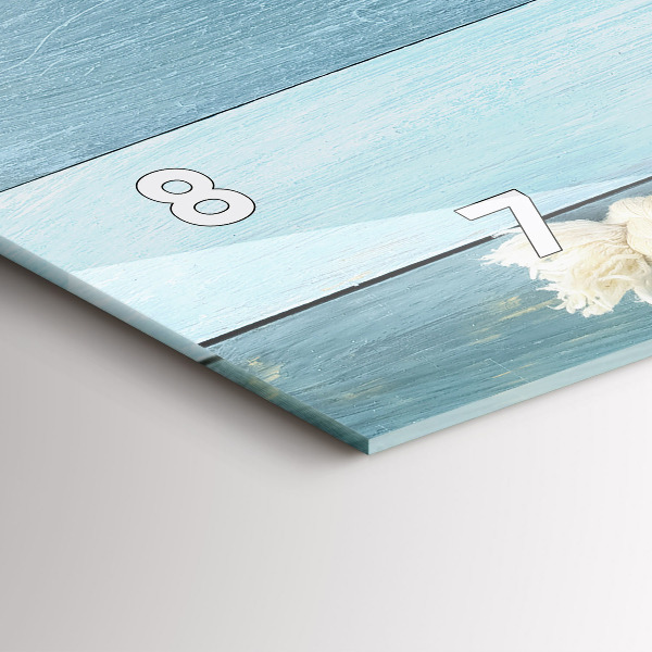 Zegar szklany poziomy Deski pasy i muszelka