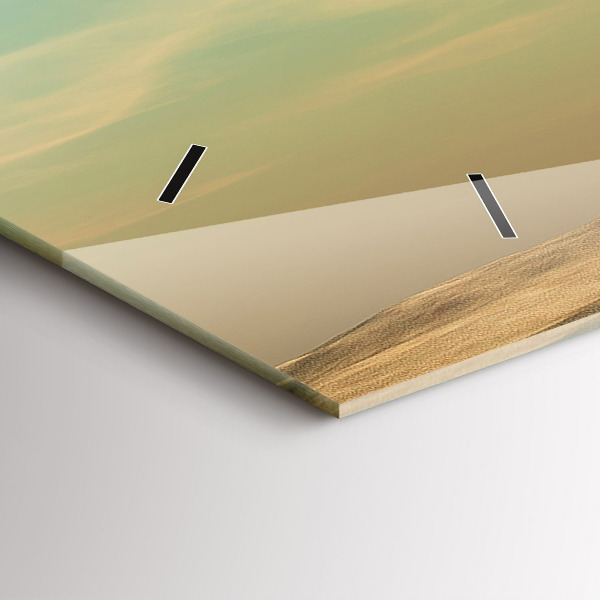 Zegar szklany poziomy Słoń na drzewie