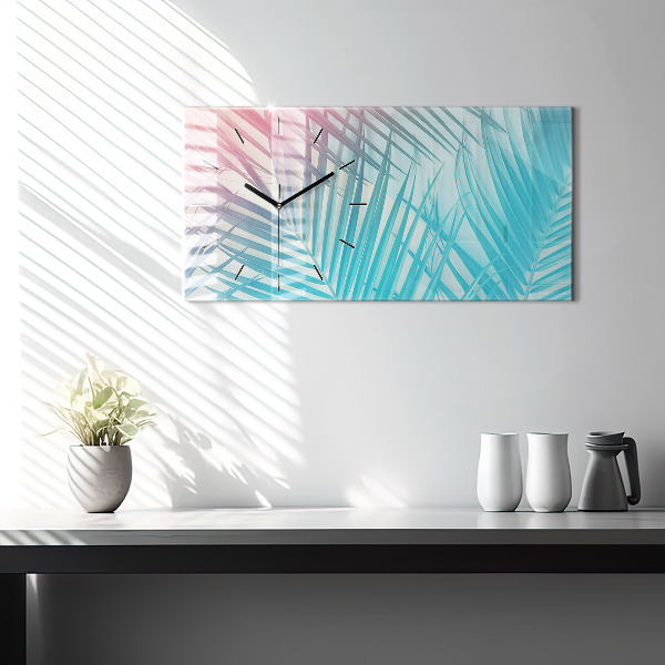 Zegar szklany poziomy Tropikalna palma
