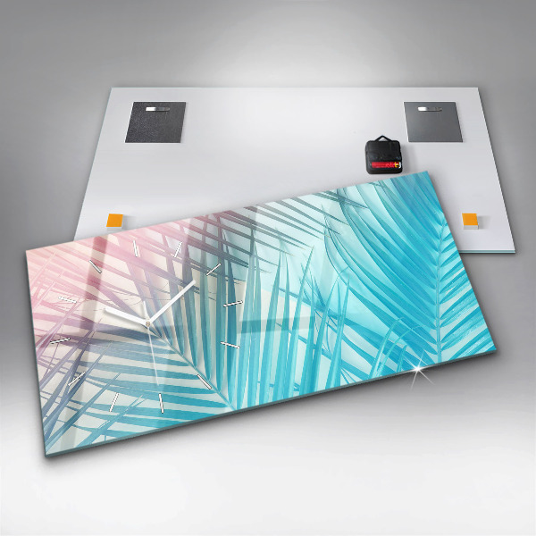 Zegar szklany poziomy Tropikalna palma