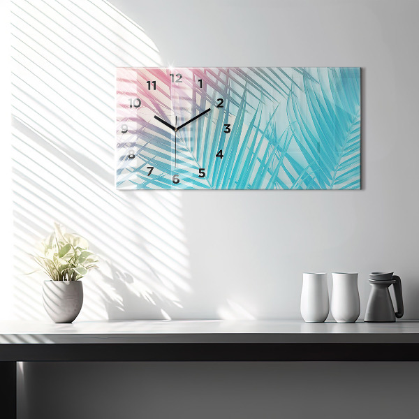 Zegar szklany poziomy Tropikalna palma