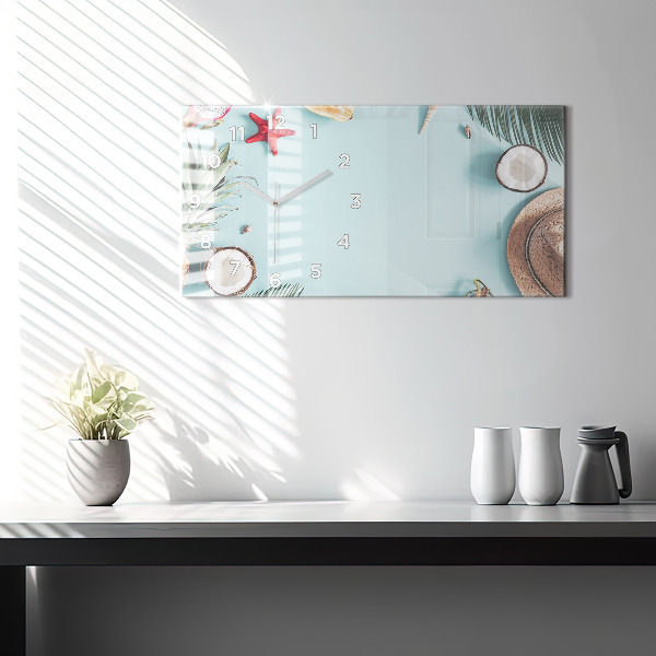 Zegar szklany poziomy Letnia kompozycja