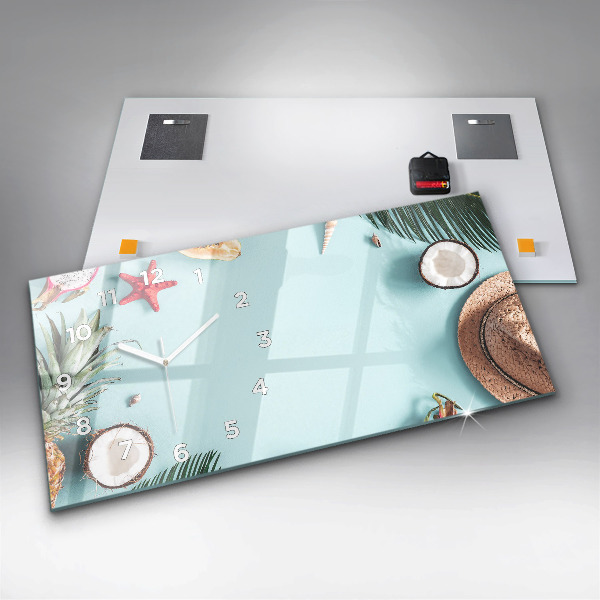 Zegar szklany poziomy Letnia kompozycja