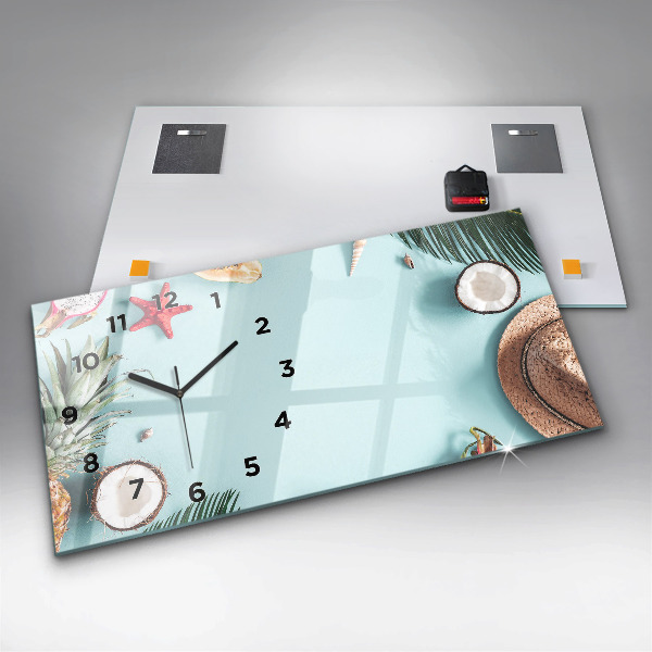Zegar szklany poziomy Letnia kompozycja