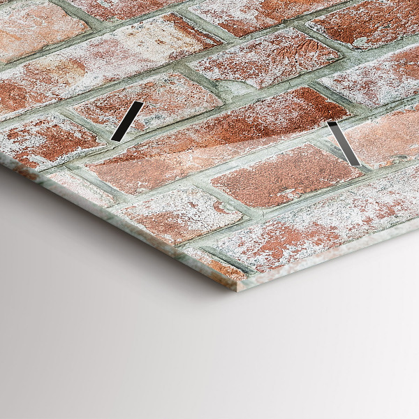 Zegar szklany poziomy Cegła mur