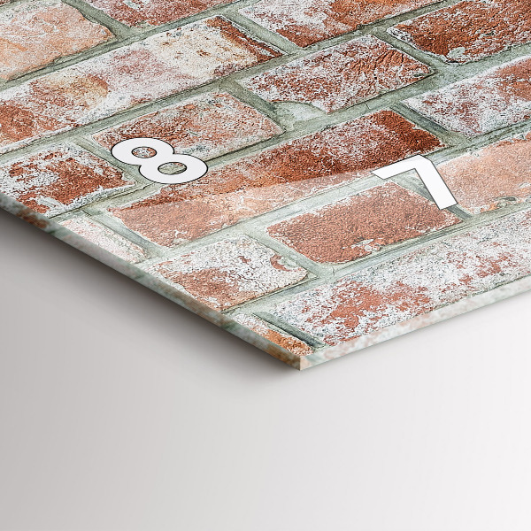 Zegar szklany poziomy Cegła mur