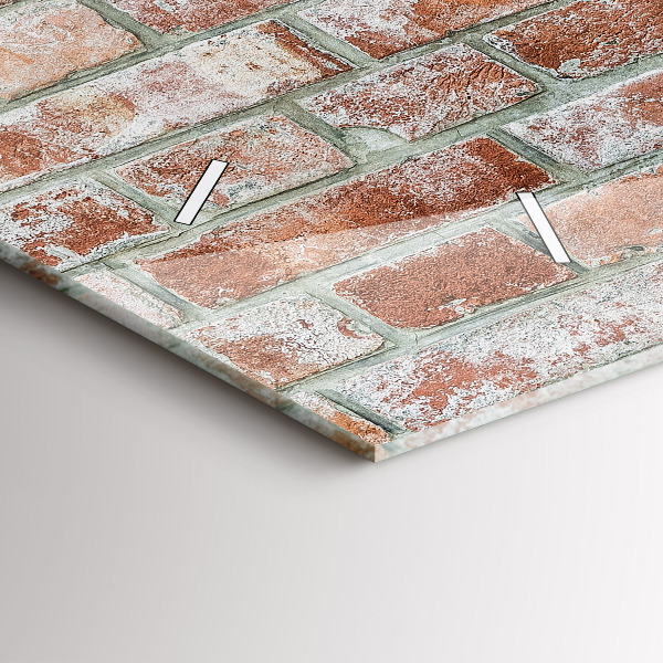 Zegar szklany poziomy Cegła mur