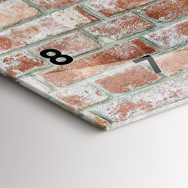 Zegar szklany poziomy Cegła mur