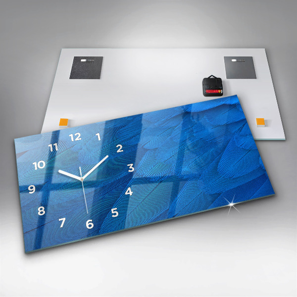 Zegar szklany poziomy Pióro ptaka