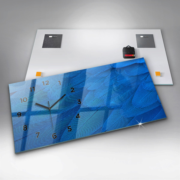 Zegar szklany poziomy Pióro ptaka