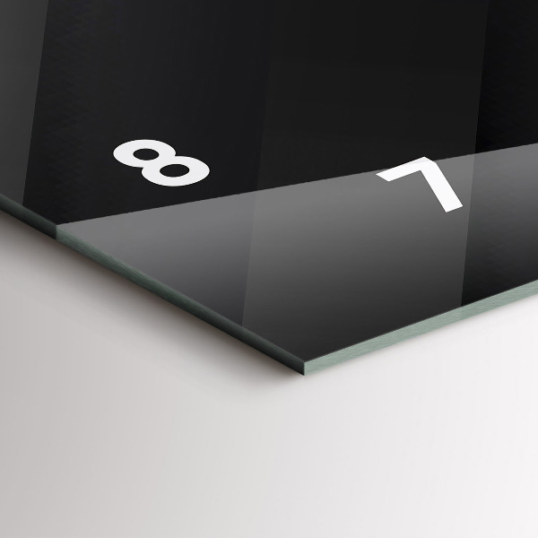 Zegar szklany poziomy Ciemna ściana wzór