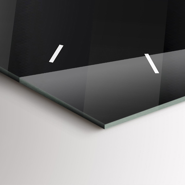 Zegar szklany poziomy Ciemna ściana wzór