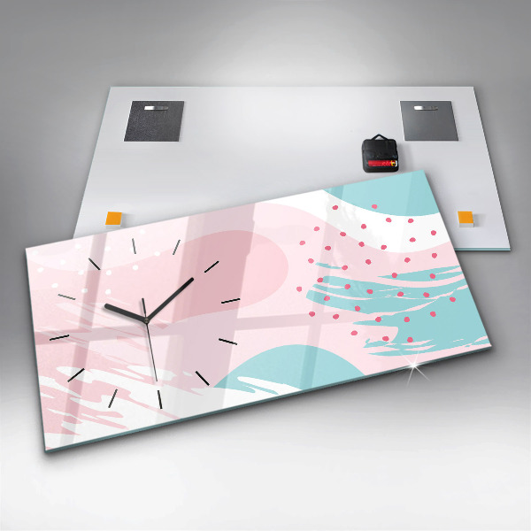 Zegar szklany poziomy Pastelowa abstrakcja