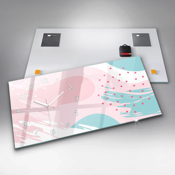 Zegar szklany poziomy Pastelowa abstrakcja