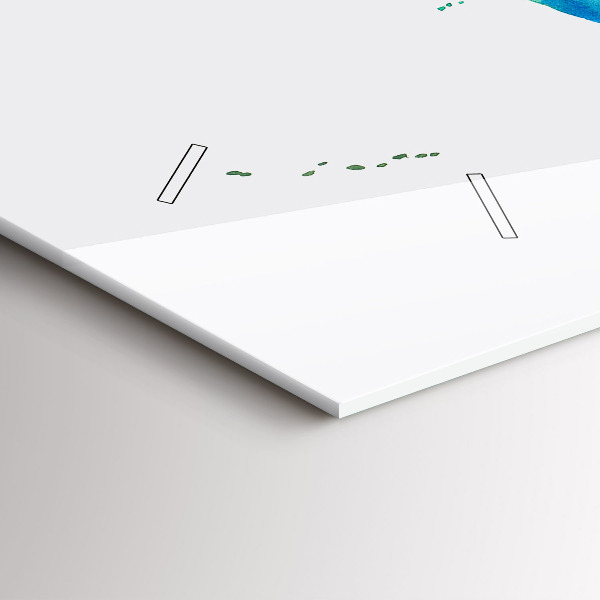 Zegar szklany poziomy Akwarel mapa świata