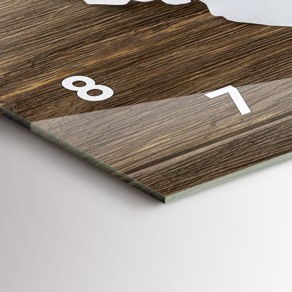 Zegar szklany poziomy Mapa Świata na deskach