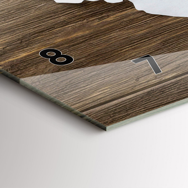 Zegar szklany poziomy Mapa Świata na deskach