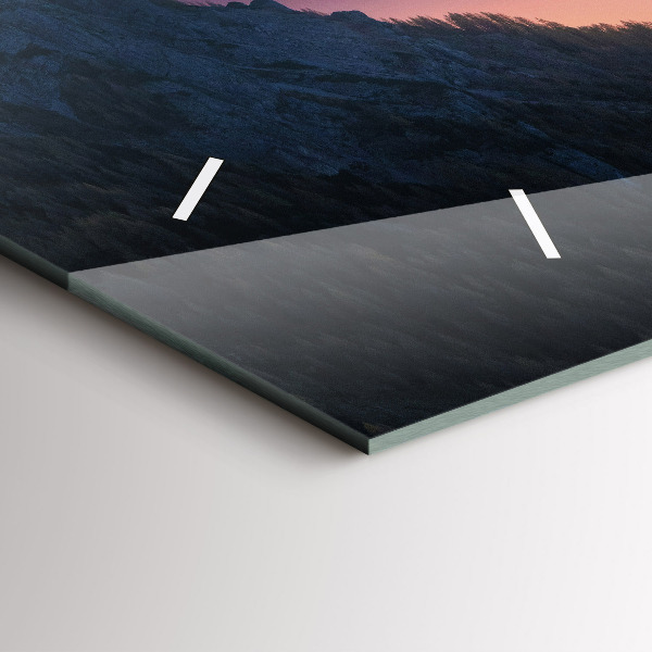 Zegar szklany poziomy Szczyty gór Krajobraz