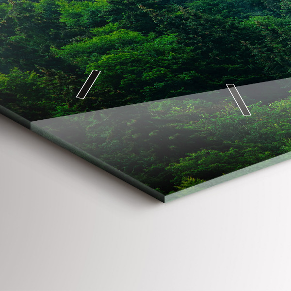 Zegar szklany poziomy Mglisty las