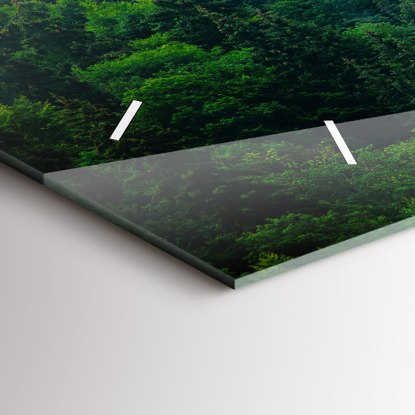 Zegar szklany poziomy Mglisty las