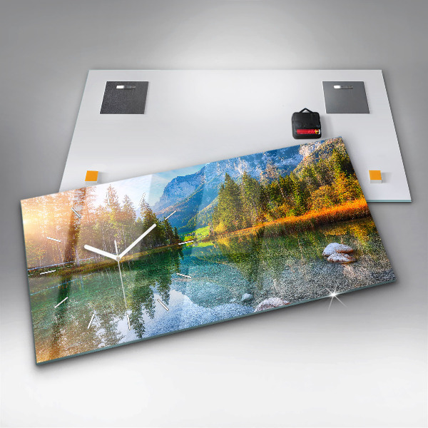 Zegar szklany poziomy Rzeka góry Krajobraz