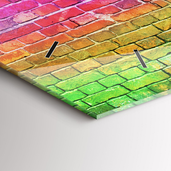 Zegar szklany poziomy Pomalowana ściana