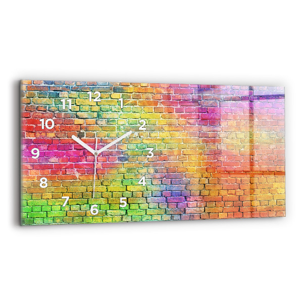 Zegar szklany poziomy Pomalowana ściana