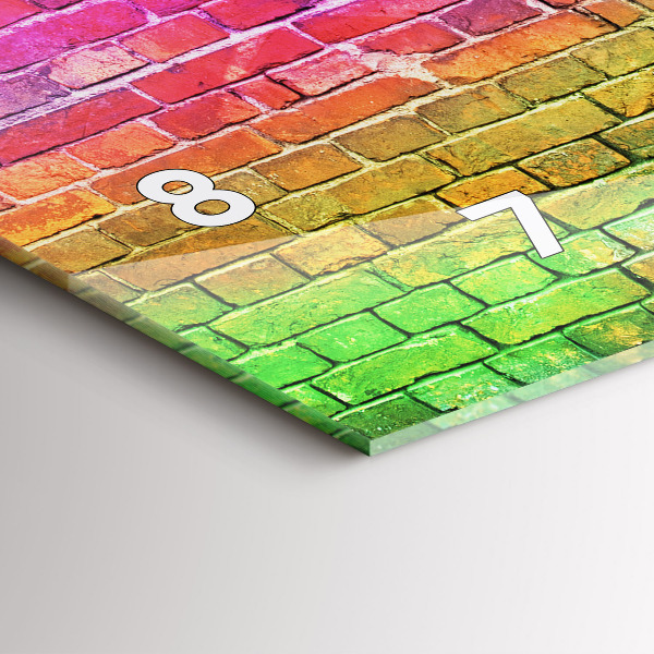 Zegar szklany poziomy Pomalowana ściana