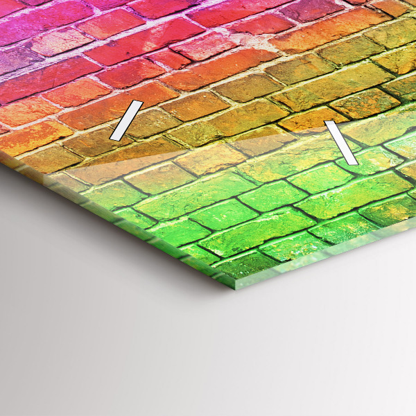 Zegar szklany poziomy Pomalowana ściana