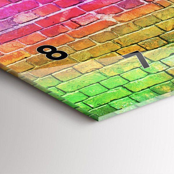 Zegar szklany poziomy Pomalowana ściana