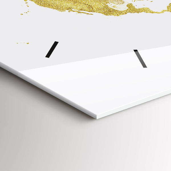 Zegar szklany poziomy Złota mapa świata