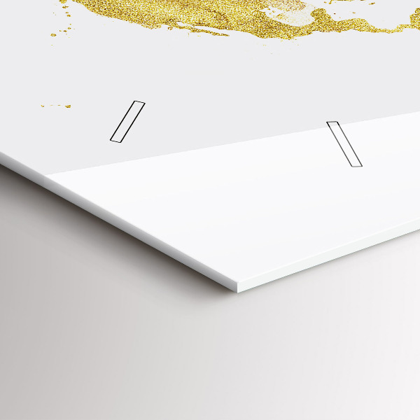 Zegar szklany poziomy Złota mapa świata