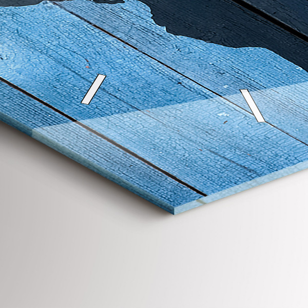 Zegar szklany poziomy Mapa świata deski