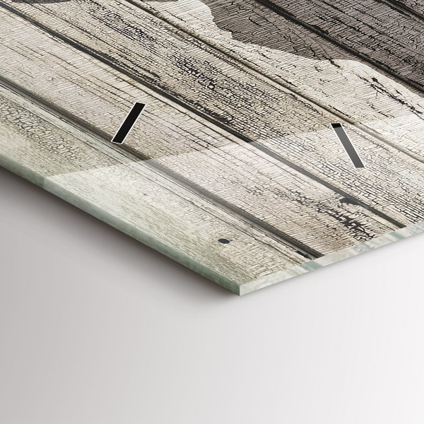 Zegar szklany poziomy Mapa Świata Deski