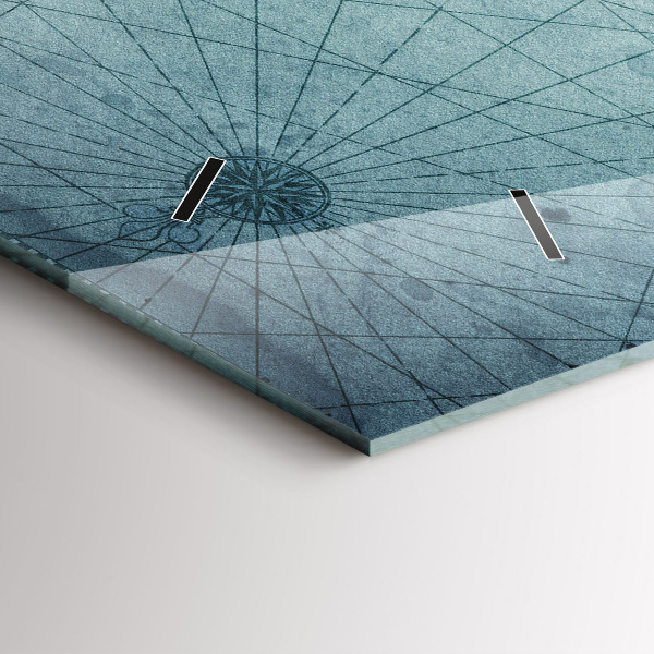 Zegar szklany poziomy Vintage Mapa