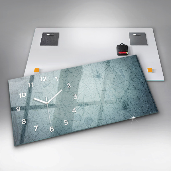 Zegar szklany poziomy Vintage Mapa