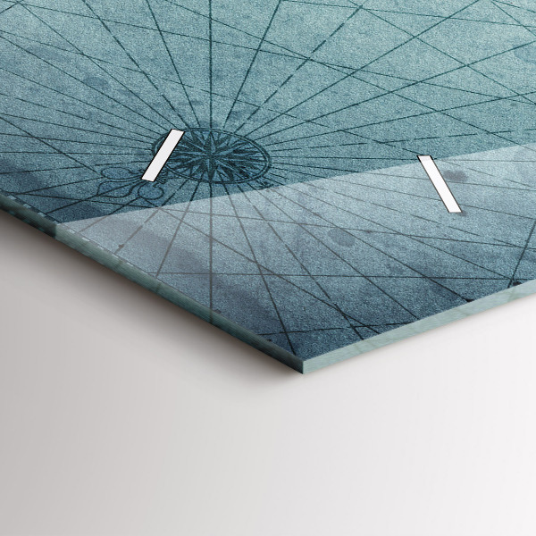 Zegar szklany poziomy Vintage Mapa