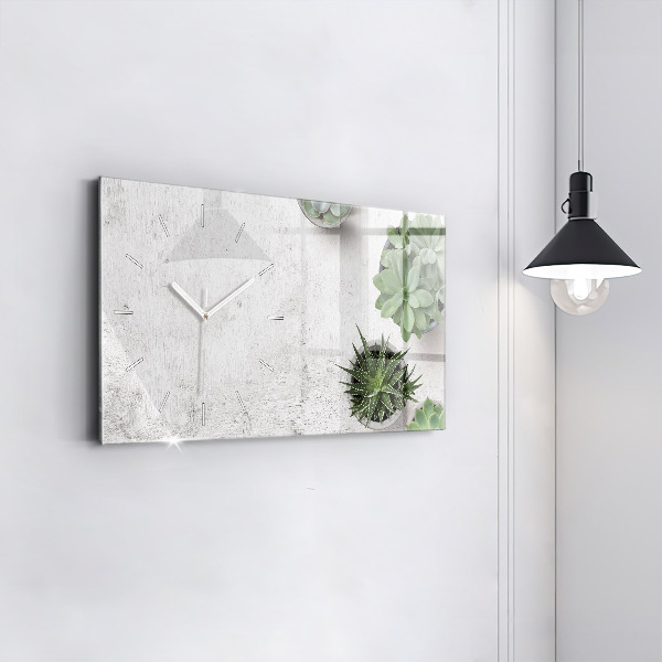 Zegar szklany poziomy Rośliny dekoracyjne