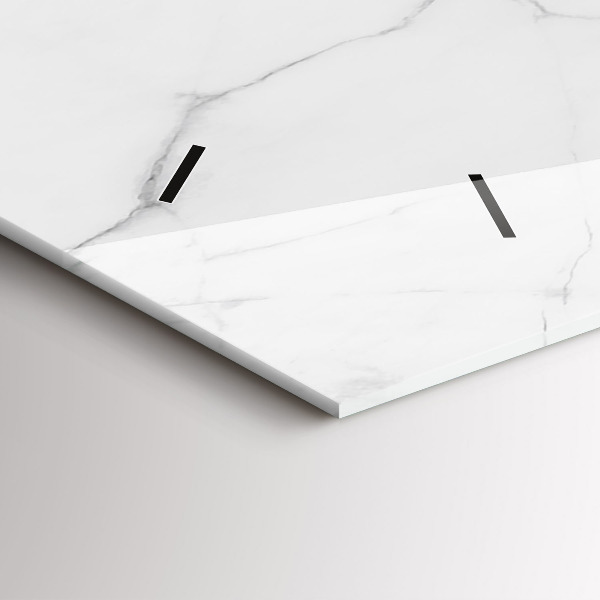 Zegar szklany poziomy Dekoracyjny marmur