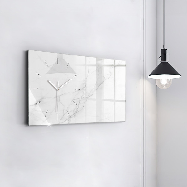 Zegar szklany poziomy Dekoracyjny marmur