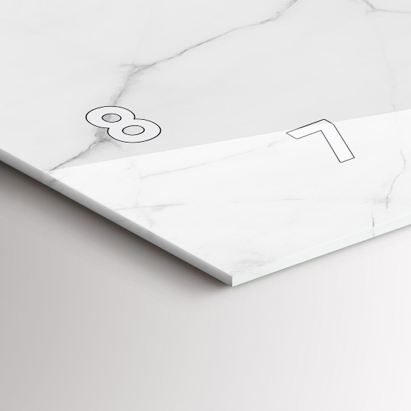 Zegar szklany poziomy Dekoracyjny marmur