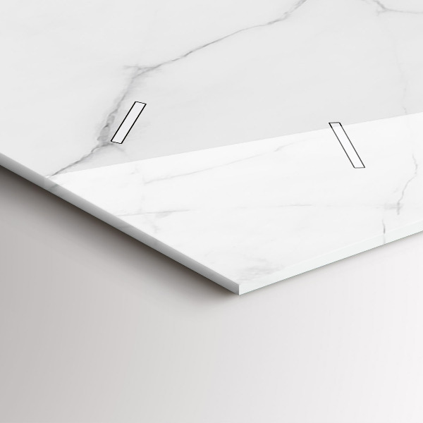 Zegar szklany poziomy Dekoracyjny marmur