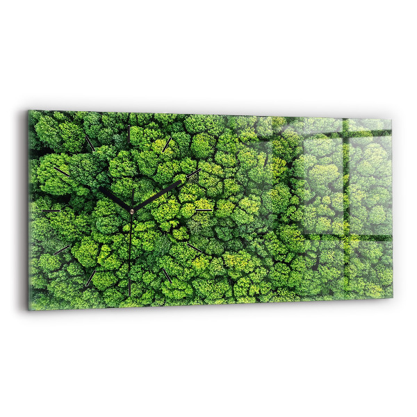 Zegar szklany poziomy Las z lotu ptaka