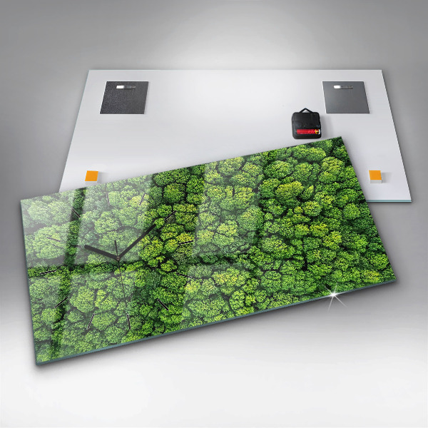 Zegar szklany poziomy Las z lotu ptaka