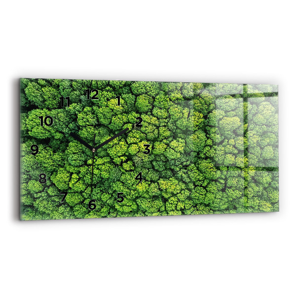 Zegar szklany poziomy Las z lotu ptaka