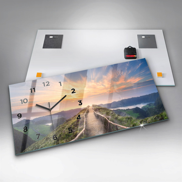 Zegar szklany poziomy Górski Krajobraz