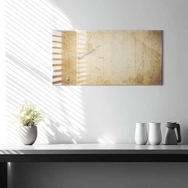 Zegar szklany poziomy Stara mapa świata