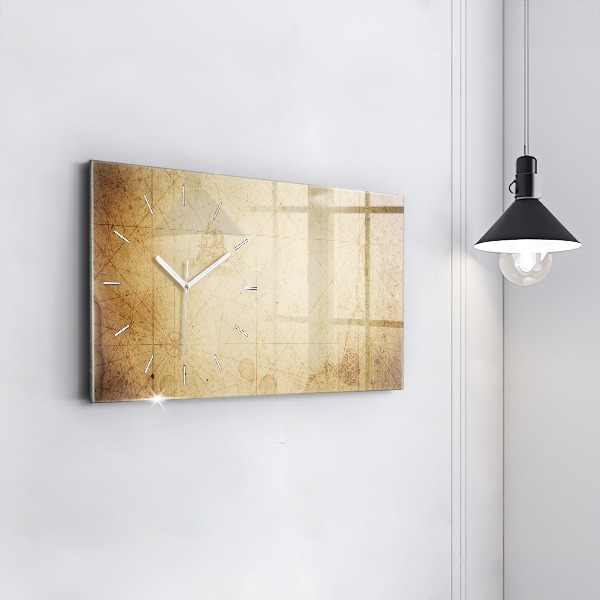 Zegar szklany poziomy Stara mapa świata