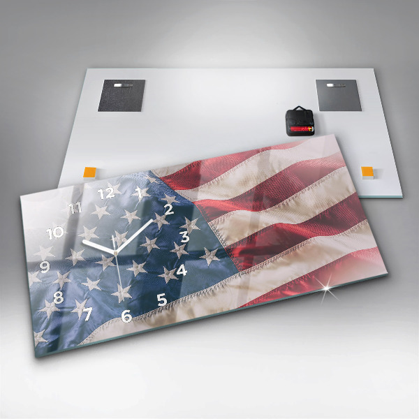 Zegar szklany poziomy Amerykańska flaga